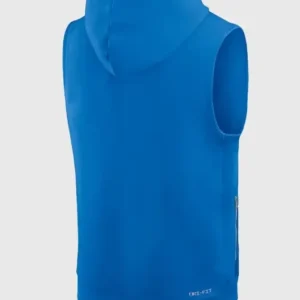 Detroit Lions Sleeveless Blue Hoodie Back Look