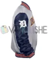 Detroit Tigers Navy and Gray Varsity Satin Jacket right van