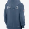 Drake Maye New England Patriots Blue Hoodie Back
