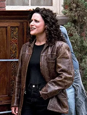 Elaine Benes Seinfeld Brown Leather Jacket
