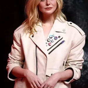 Elle Fanning Predator Badlands 2025 Leather Jacket