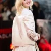 Elle Fanning Predator Badlands 2025 Leather Jacket Back Look