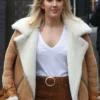 Ellie Goulding B3 Brown Shearling Leather Jacket