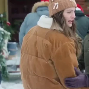 Emily Hall A Merry Little Ex-Mas Brown Corduroy Jacket Back Look