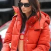 Emily Ratajkowski Orange Puffer Jacket Emily Ratajkowski Orange Puffer Jacket