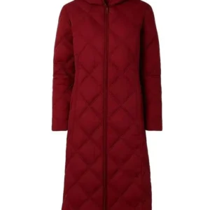 Emily Rose All Is Merry and Bright Maroon Coat Front Look