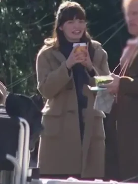 Emma Mackey Ella McCay Hooded Wool Coat