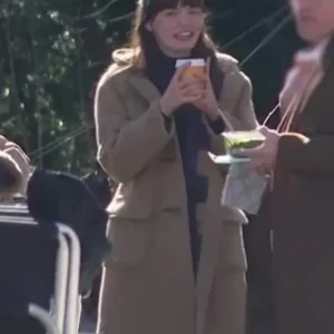 Emma Mackey Ella McCay Hooded Wool Coat