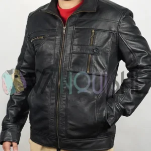 Evan Evagora Star Trek Picard Elnor Leather Jacket left van