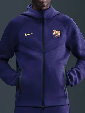 FC Barcelona Soccer Windrunner Blue Hoodie Side