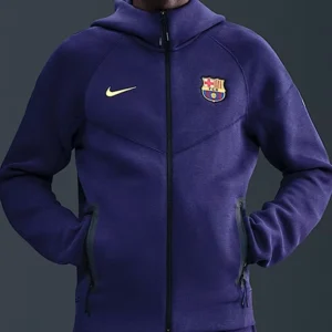 FC Barcelona Soccer Windrunner Blue Hoodie Side