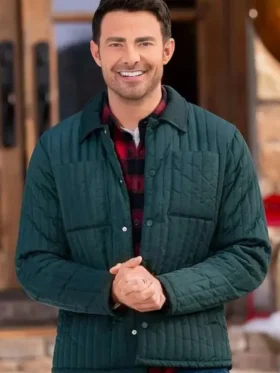 Finding Mr. Christmas quilted jacket, Front look