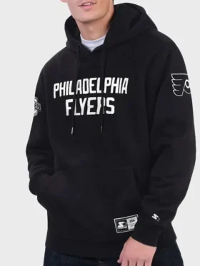 Flyers Starter x NHL Black Ice Hoodie Front Look