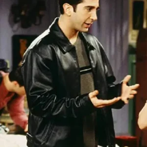 Friends Ross Geller Black Leather Jacket