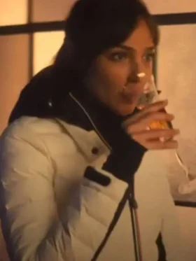Gal Gadot Heart of Stone White Puffer Jacket