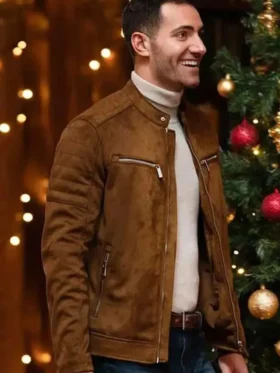 Garrett Marcantel 12 Dates of Christmas Brown Leather Jacket