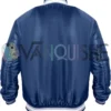 Georgetown Hoyas Navy Satin Varsity Jacket Back Look