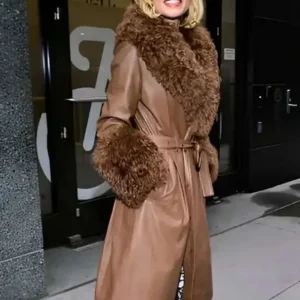 Goldie Boutilier Brown Shearling Leather Coat