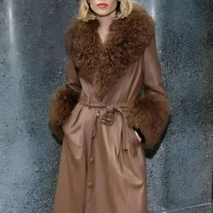 Goldie Boutilier Brown Shearling Leather Coat