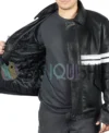 Good Will Hunting Matt Damon Black Leather Jacket right open van