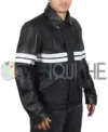 Good Will Hunting Matt Damon Black Leather Jacket right van