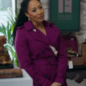 Haunted Harmony Mysteries Buried at C Tamera Mowry-Housley Purple Coat Front
