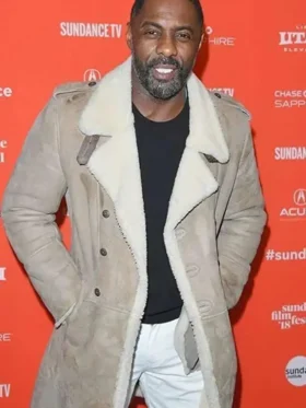 Idris Elba Yardie Event Suede Leather Coat Front Look