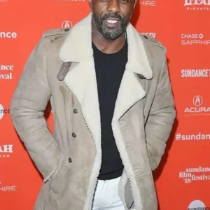Idris Elba Yardie Event Suede Leather Coat Front Look