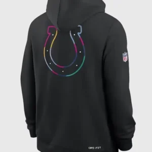 Indianapolis Colts Crucial Catch Black Hoodie Back Look