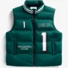 Jalen Hurts Philadelphia Eagles Off Season Player Puffer Vest Front Look