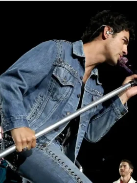 Joe Jonas Moms Favorite New Jersey USA Jacket Front Look