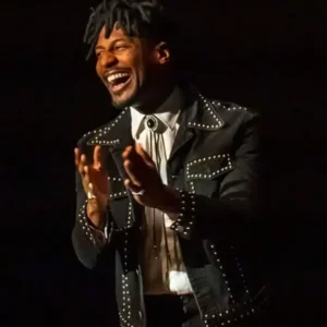 Jon Batiste Milan 2025 Black Denim Jacket