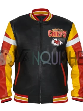 Kansas City Chiefs Black Varsity Jacket front