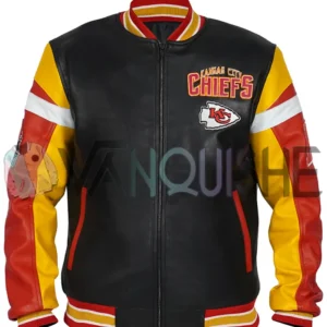 Kansas City Chiefs Black Varsity Jacket front