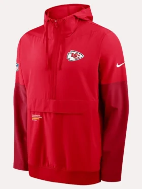 Kansas City Chiefs Sideline Nike Red Hoodie Front