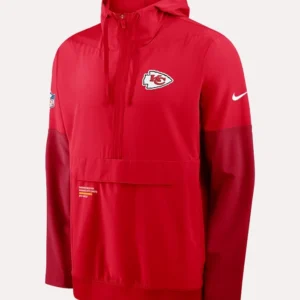 Kansas City Chiefs Sideline Nike Red Hoodie Front