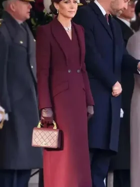 Kate Middleton Burgundy Wool Coat