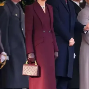 Kate Middleton Burgundy Wool Coat