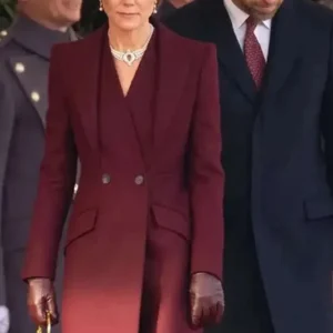 Kate Middleton Burgundy Wool Coat