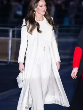 Kate Middleton Christmas Carol White Coat