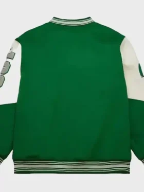 Kelly Green Philadelphia Eagles Vintage Varsity Jacket Back Look