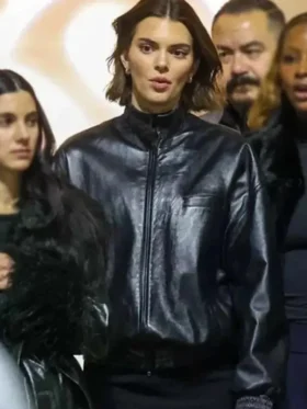 Kendall Jenner Black Leather Jacket