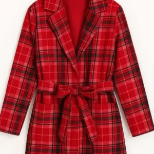 Kimberley Sustad Merry Christmas Ted Cooper Plaid Coat Front Look