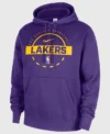 Lakers Nike 202526 Practice Club Hoodie Purple Back