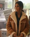 Lana Lang Cushing Suede Leather Coat