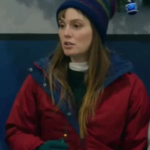 Leighton Meester EXmas 2023 Red Jacket