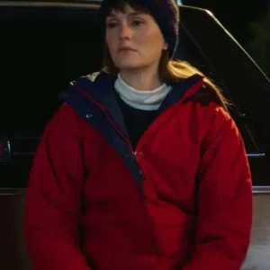 Leighton Meester EXmas 2023 Red Jacket