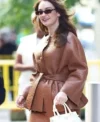 Lily James Good Morning America Brown Blazer
