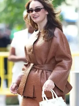 Lily James Good Morning America Brown Blazer