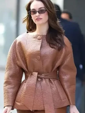 Lily James Good Morning America Brown Blazer